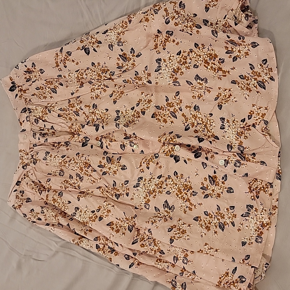 Mink pink floral skirt